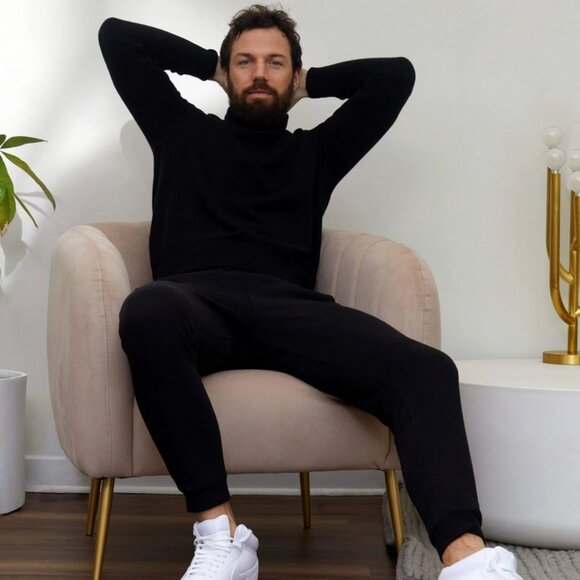 State Cashmere Turtleneck Basic Sweater Men's Size XL Black Long Sleeve NEW - Picture 6 of 7